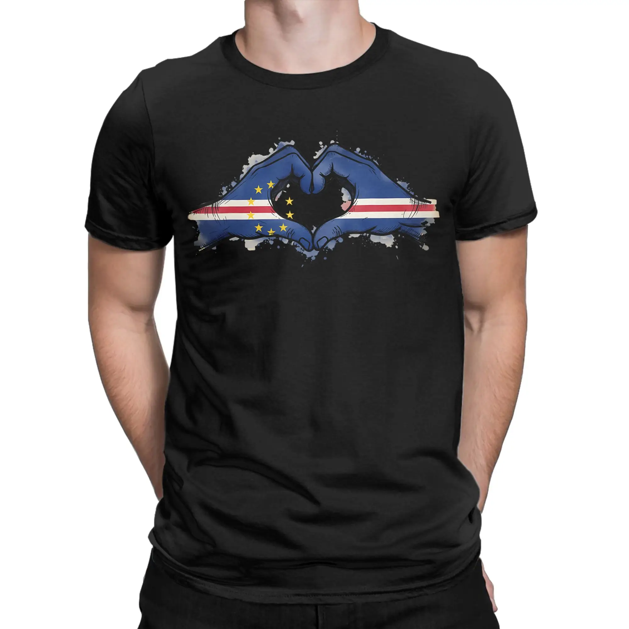 Harajuku T-Shirt Cape Verde Roots Cabo Verde Cape Verdean Flag Cotton T-Shirts  Hip Hop Tshirt for Men Short Sleeve Clothing