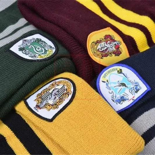 Cartoon Harries Knitted Hat Potters Academy of Wizardry Cosplay Hat Costume Prop Halloween Party Children Outdoor Sports Warm