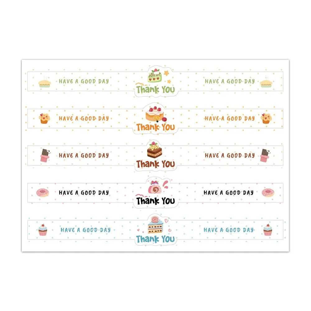 50Pcs Self-Adhesive Food Retail Package Seal Stickers Handmade Long Label Tamper Evident Seal Labels Waterproof Cute
