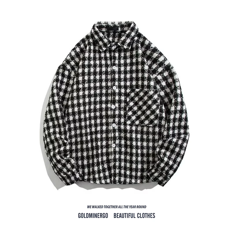 

Свободное мужское пальто Long Sve irt Cheered Pattern Fraance Sle, повседневная рабочая одежда, весенне-осеннее сезонное модное дизайнерское пальто