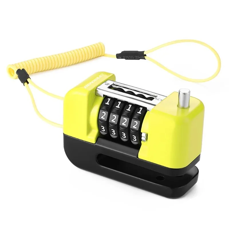 1PC Disc Brake Combination Lock, Four Digit Code Anti-Theft Lock - Easy Setup, with a Reminder Cord, Essential Parts for Bike &