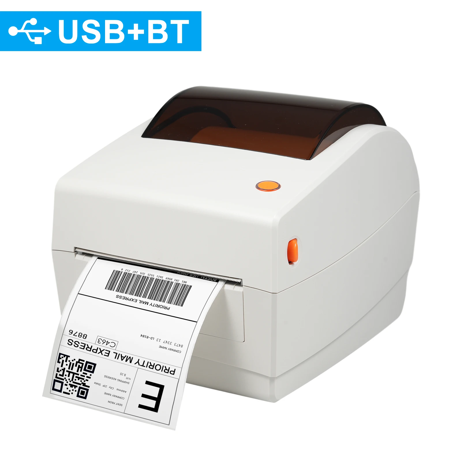 Bisofice Thermal Label Printer 4*6in Labels Printing Machine USB+BT Connection High Speed Commercial Desktop Direct Label Maker