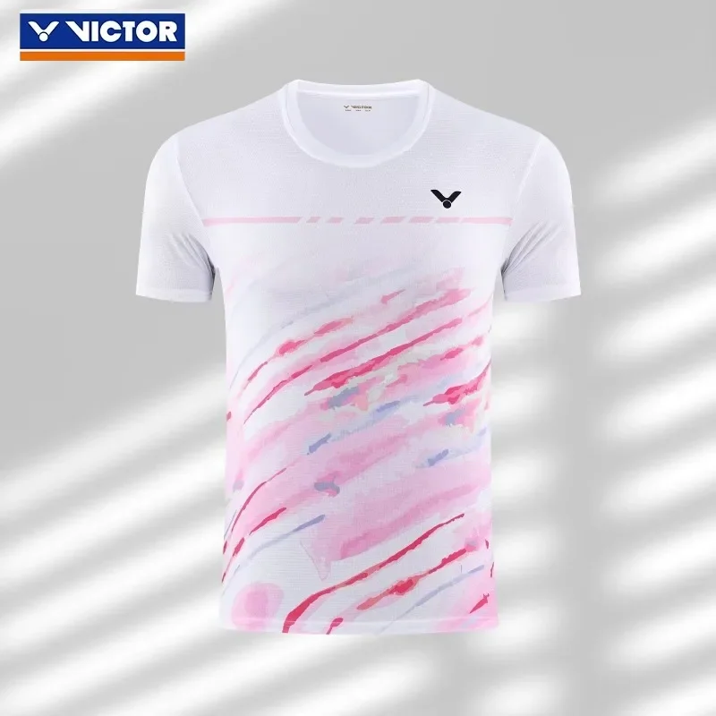 NEW Victor Men's and women's badminton wear Quick drying short sleeve Breathable sweat absorption Running gym sports T-shirt top