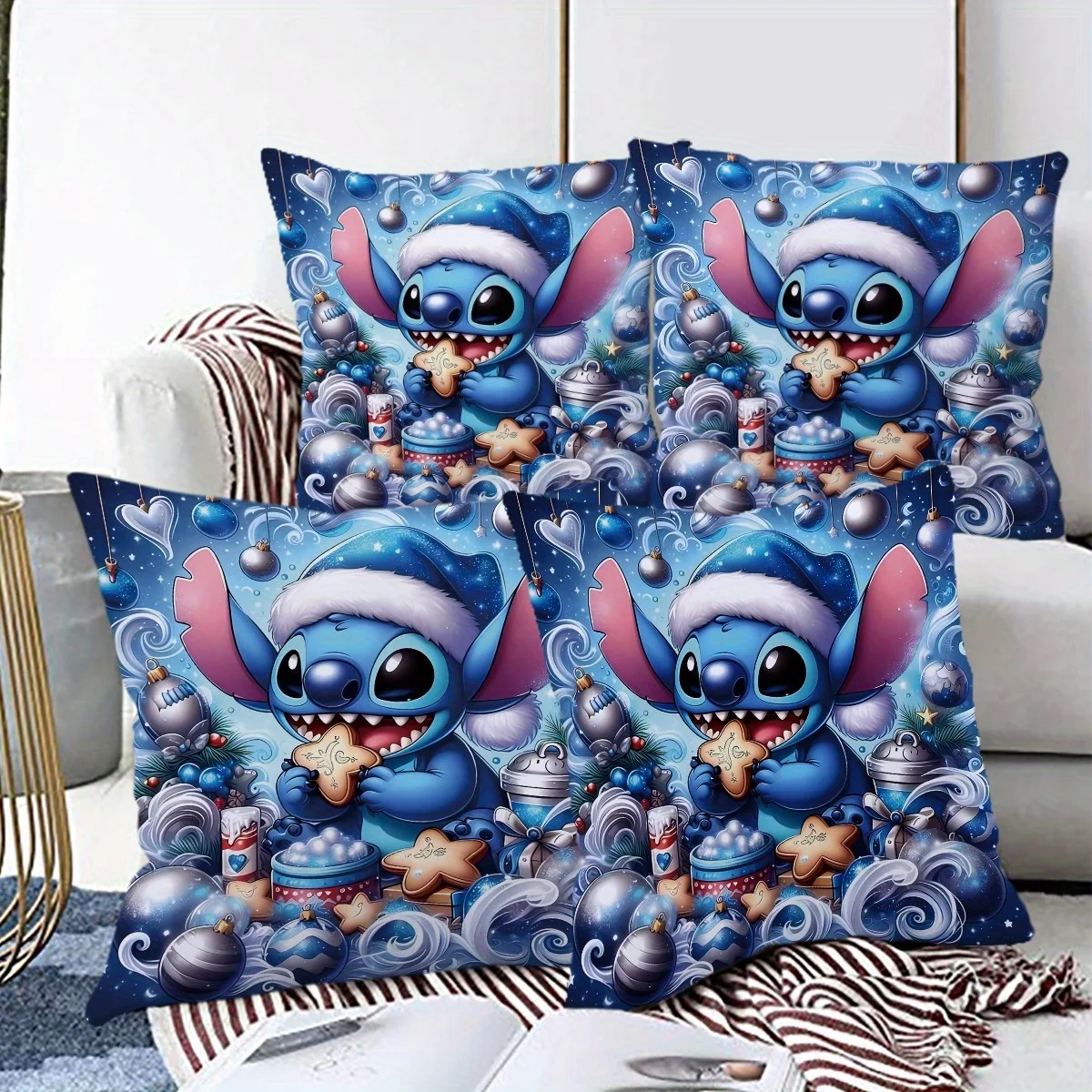 متعددة الحجم السنة الجديدة الكرتون غرزة نمط مطبوعة المخدة عيد ميلاد سعيد الديكور وسادة كيس وسادة المنزل عيد الميلاد زخرفة