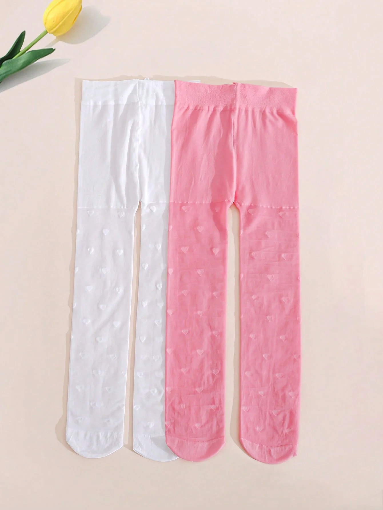 2 Pairs of Baby Girl Love Style Sweet Romantic Style Stockings,Spring and Summer Style High Stretch High Dense Bottom Pantyhoses