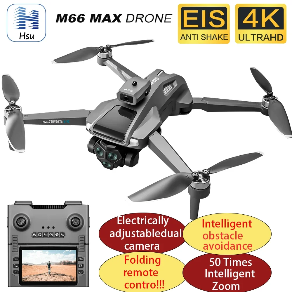 LSRC M66 MAX RC Drone with Foldable Screen Wide-Angle HD Triple Professional Camera WiFi FPV Height Hold Quadrotor Aircraft