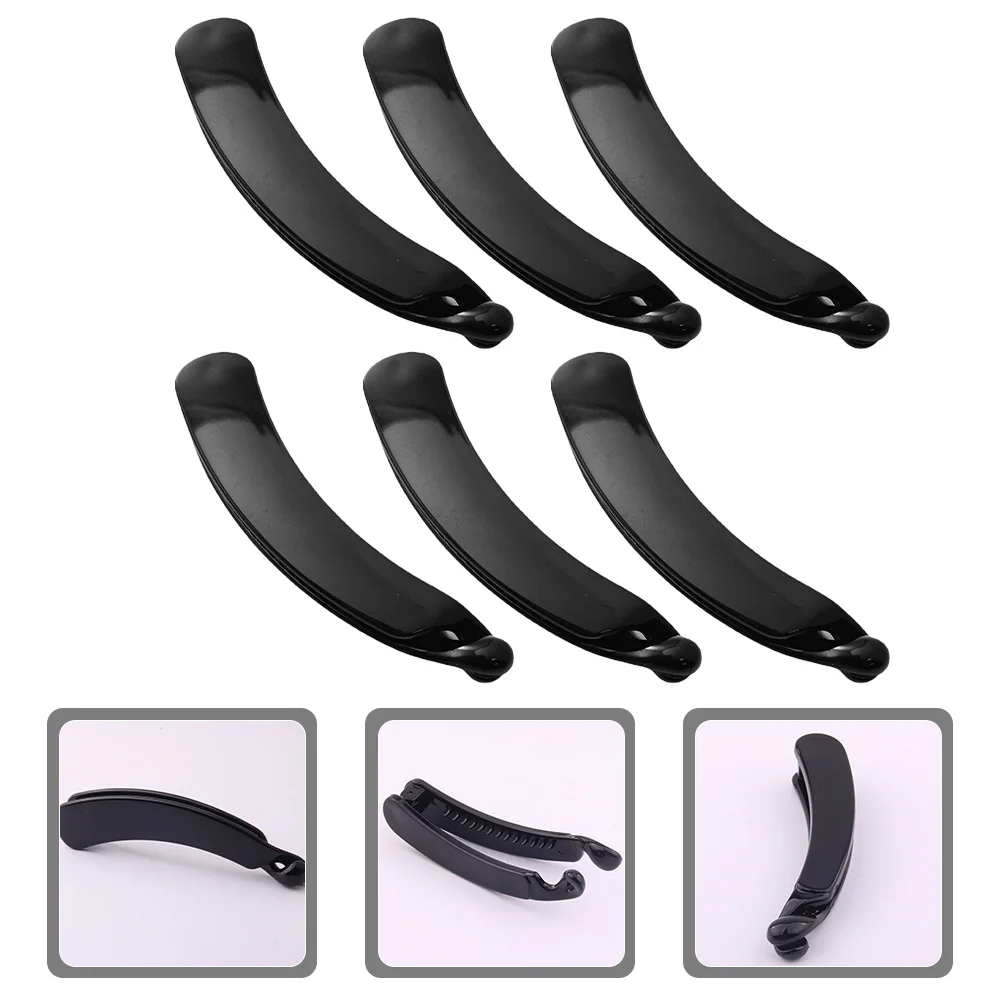 6 قطعة مقاطع الموز للنساء اكسسوارات سميكة مجعد الشعر خمر نمط كبير مشابك الشعر عقد قوي المحمولة تصفيفة الشعر أداة #5