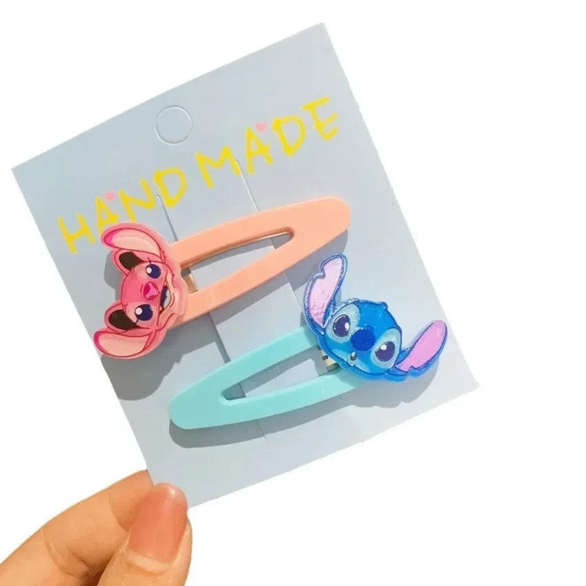 Disney Stitch BB Clips para Crianças, Doce Acrílico, Cabelo Azul Quebrado, Kawaii Candy Color, Clipe Bang Quebrado, Acessórios Infantis, Presente de Aniversário