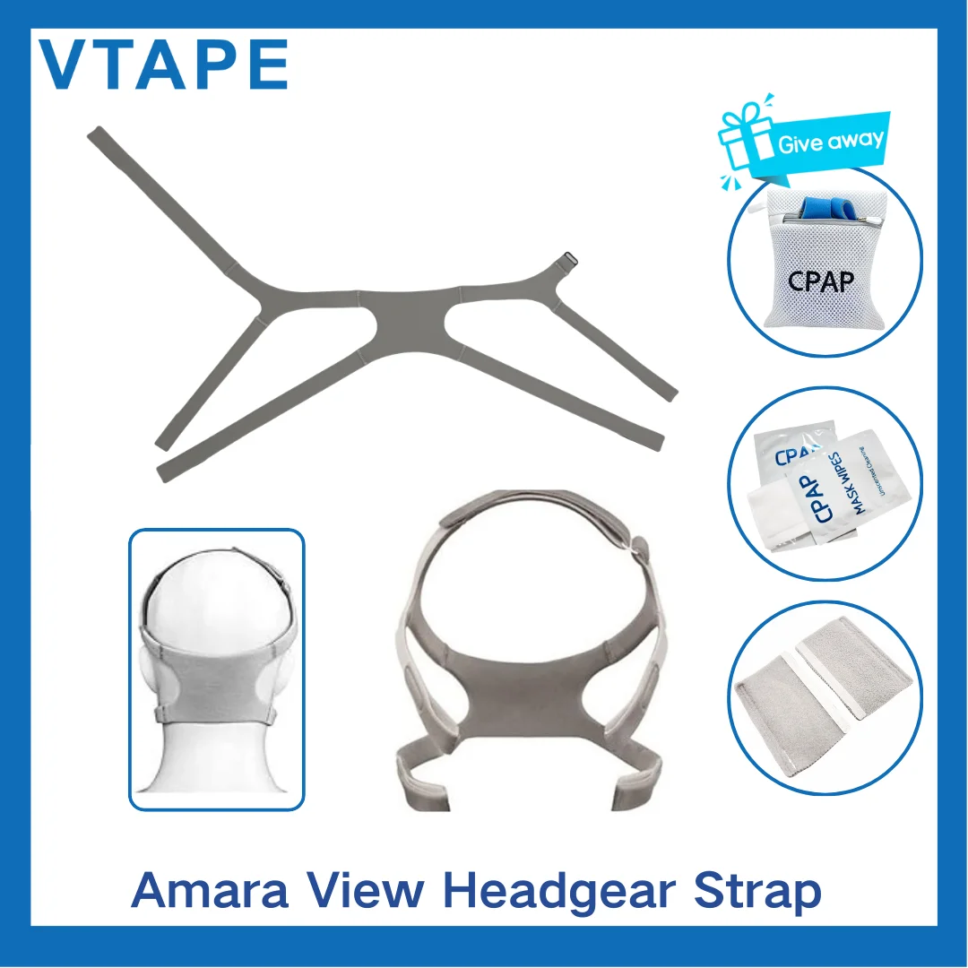 2er-Pack Ersatz-Kopfbedeckungen von Amara View, Amara-Kopfbedeckungsgurt für Amara View CPAP-Masken, Standardgröße (ohne Maske)