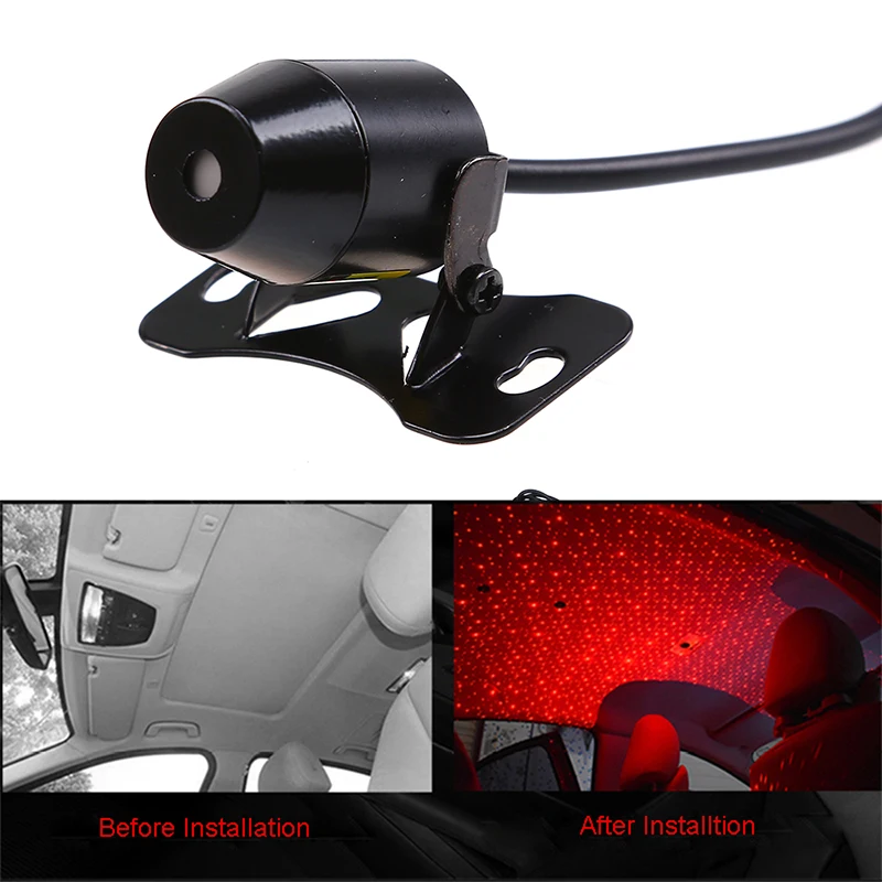 

Автомобильный USB атмосферный потолочный светильник, автомобильный интерьер, романтический светодиодный звездный свет, подлокотник, лампа, декор, звук/дистанционное управление, проектор