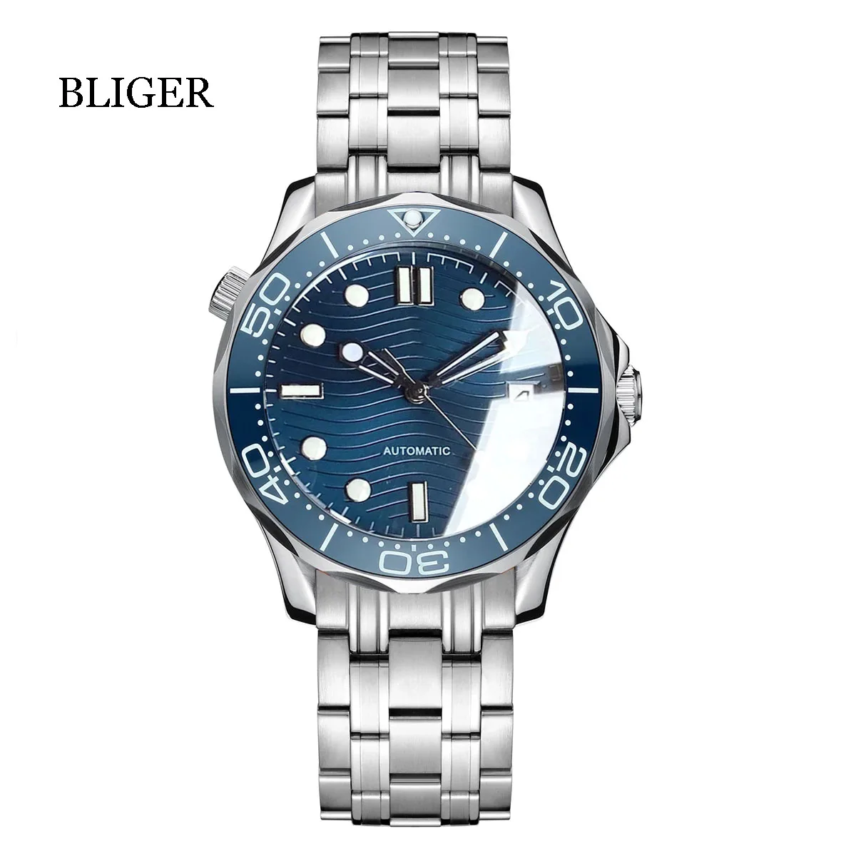 BLIGER Luxury 41mm Mechancial Men Watch Sapphire Glass NH35A MIYOTA PT5000 Movement Steel Bracelet Ceramic Bezel Date Function