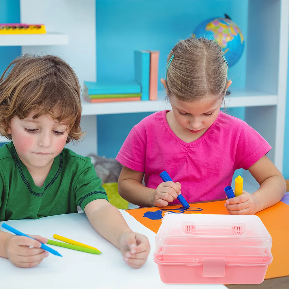 

Three-Layer Storage Box Foldable Portable Daily Use Pen Box Multi-Function Desk Organizer Tool Storage Case Reusable