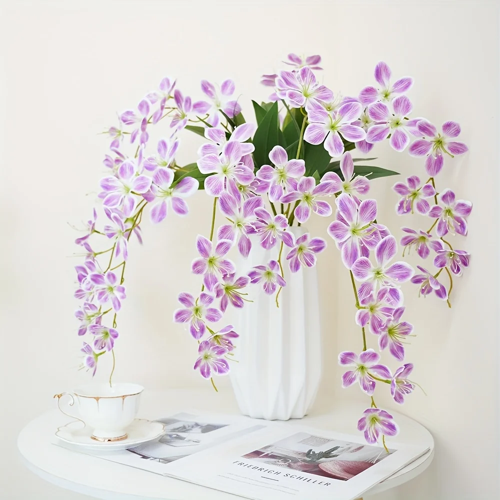

Clematis Artificial Flowers Fake Wisteria Floral Hanging Plant Garland Fake Greenery Plants for Vase for DIY Wedding Bouquets