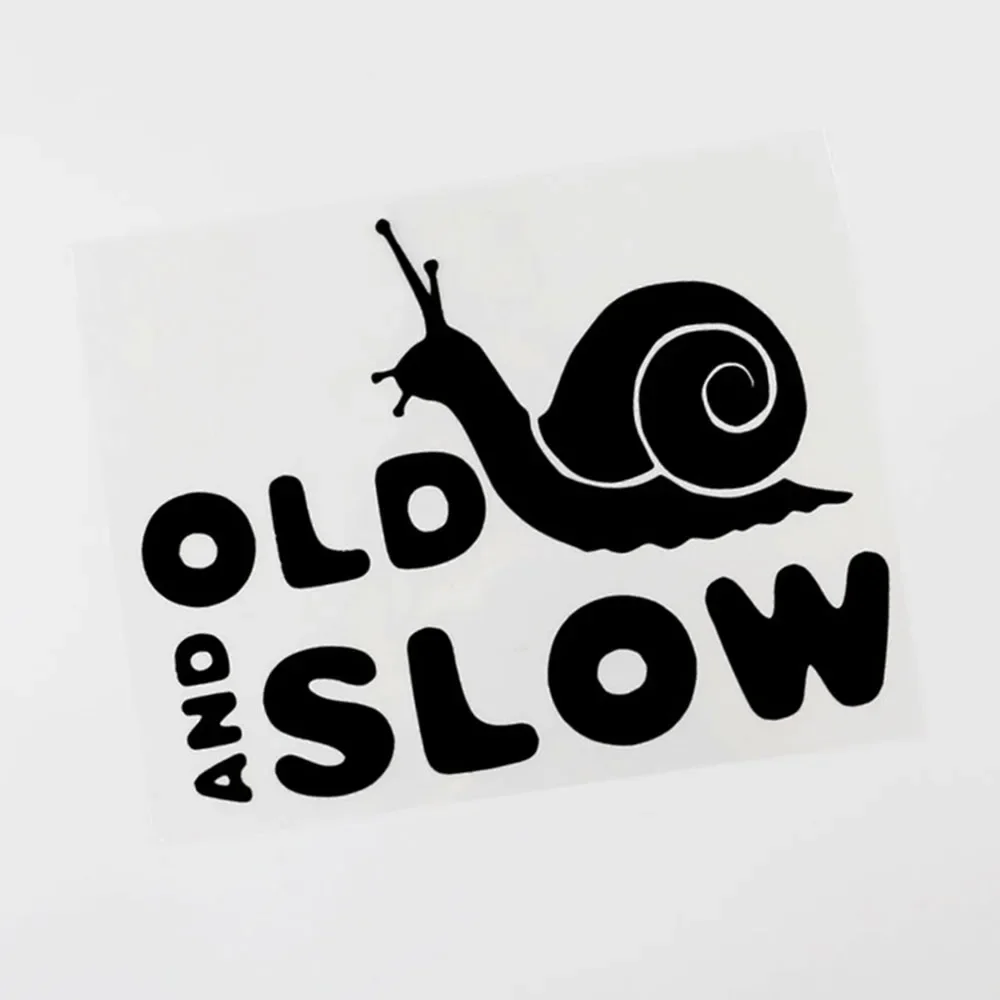 Car Sticker Funny Old Slow Graphic Vinyl Window Sticker PVC Waterproof Sunscreen 15CM