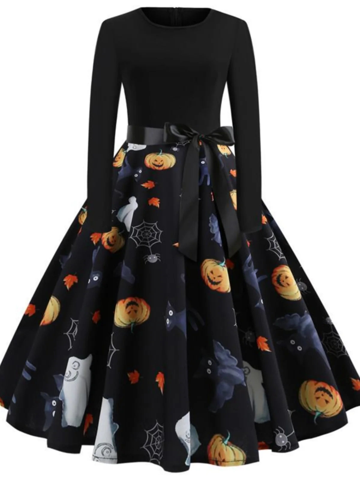 loween Cosplay Costume Props Fancy Pumpkin Women's Dr Cleanfit 45 Deee Slant Cut mid High Waist A-Line Skirt Dr