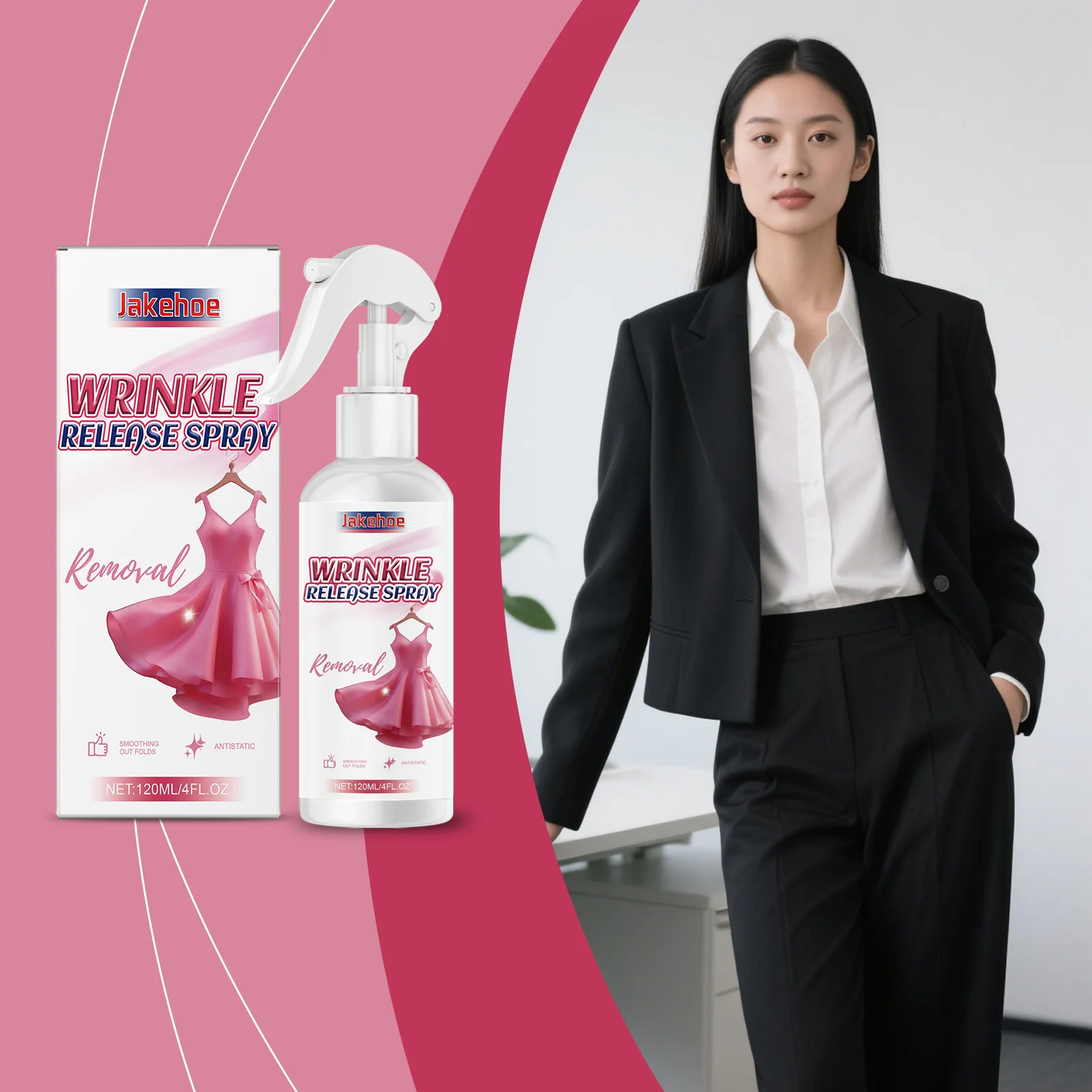 Spray antiarrugas y antiestático para ropa, fragancia duradera, eliminación de acaros y arrugas, eliminación sencilla de olores
