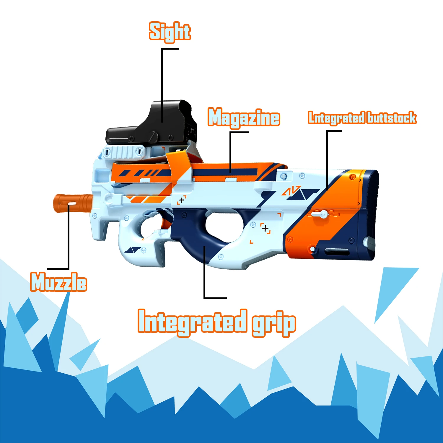 P90 Gel Ball Blaster Manual/Automatic Dual Mode Electric Outdoor Shooting Toy Team Parent-Child Interactive Game Holiday Gift