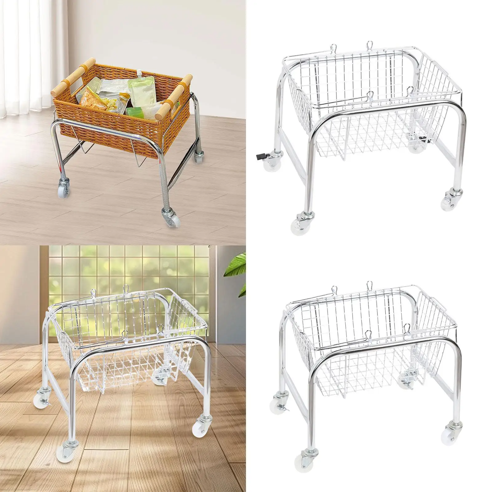 Storage Cart with Wheel Fruits Rack Multipurpose Bathroom Organizer Cart Serving Cart for Bedroom Bathroom Garage Kitchen Office