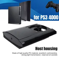 Complete Housing Shell Case Full Kit Gaming Accessories Black with Screws Console Faceplate Cover for PS3 Super Slim 4K 4000