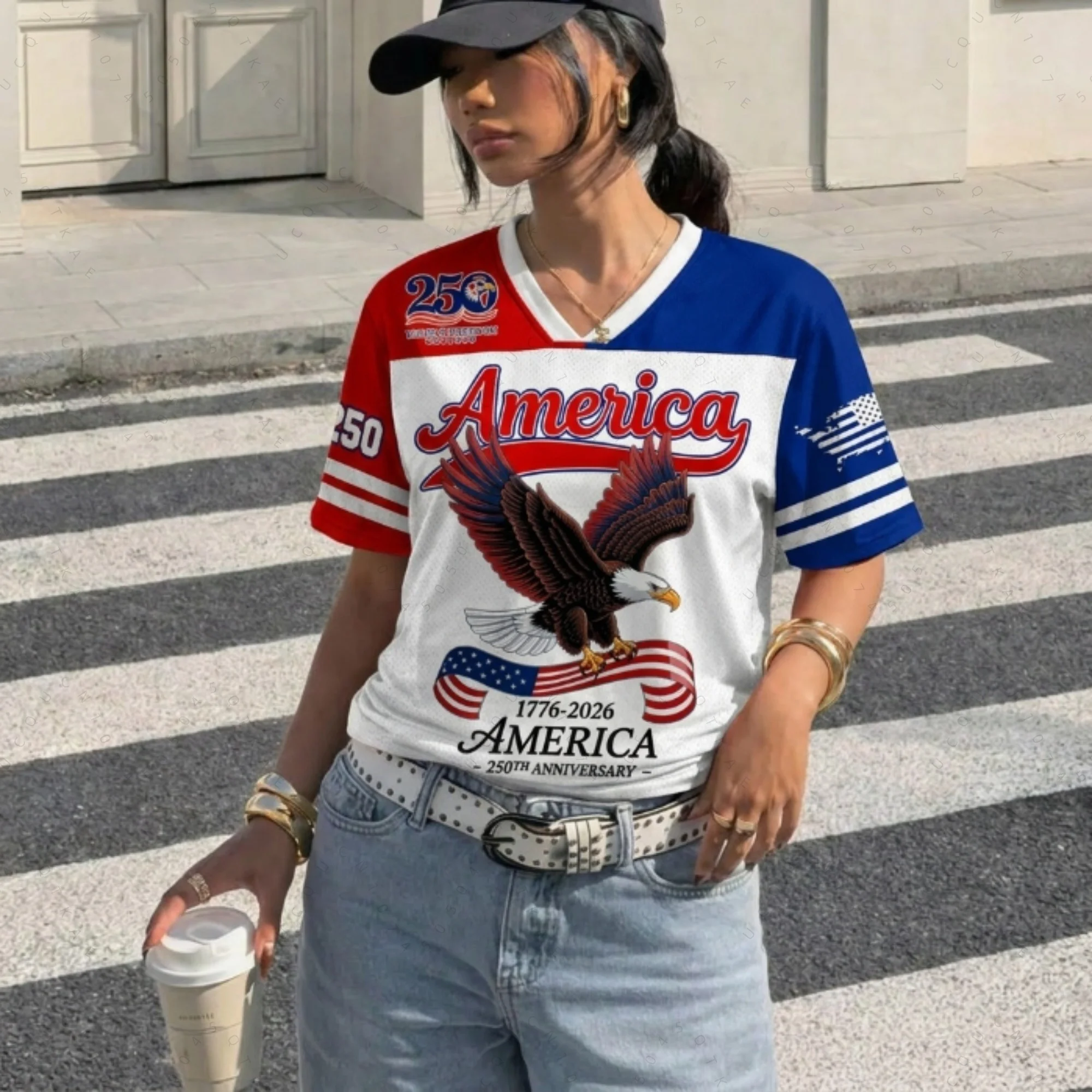 Women Fashion Usa - Maglia 2026 USA 250° Anniversario, Top