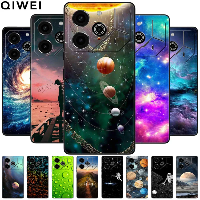حافظة لهاتف Tecno Pova 6 Pro مطلية بالحيوانات غطاء سيليكون ناعم من مادة البولي يوريثان الحراري لهاتف Tecno Pova 6 Pro 5G قذائف واقية على Pova 6Pro Li9 Wolf