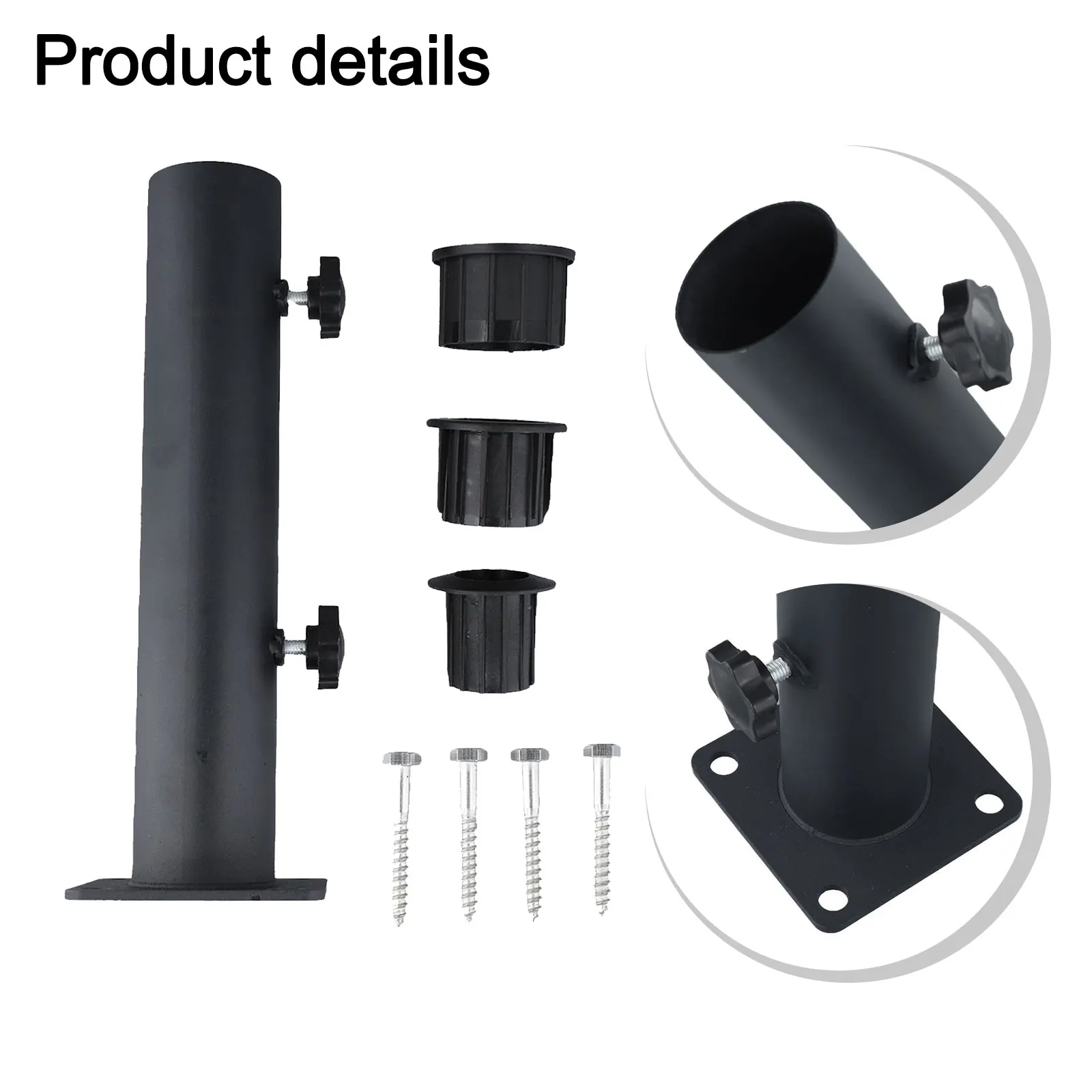 poste-de-soporte-para-sombrilla-reforzado-con-reductor-para-anillo-de-48-3832mm-incluye-tres-tamanos-de-manguitos-y-base-con-orificios-para-tornillos-para-fijacion-segura