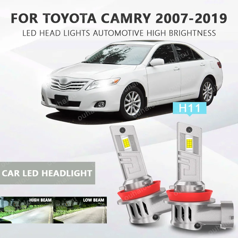 

2Pcs H8H11 LED Headlight LED Lights Head Lamp for Car LED Headlight Bulb with heat sink For TOYOTA Camry 2007-2011