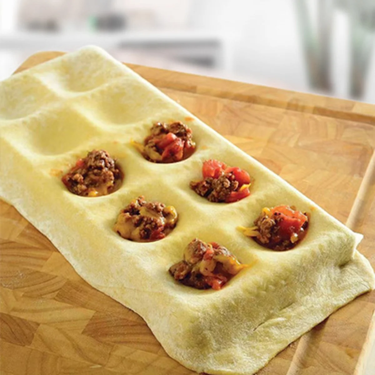 FLYY-Italienische Nudelform Ravioli-Tablett mit quadratischen Kanten für perfekte Befestigung und Form, großer Ravioli-Maker – Detail 5