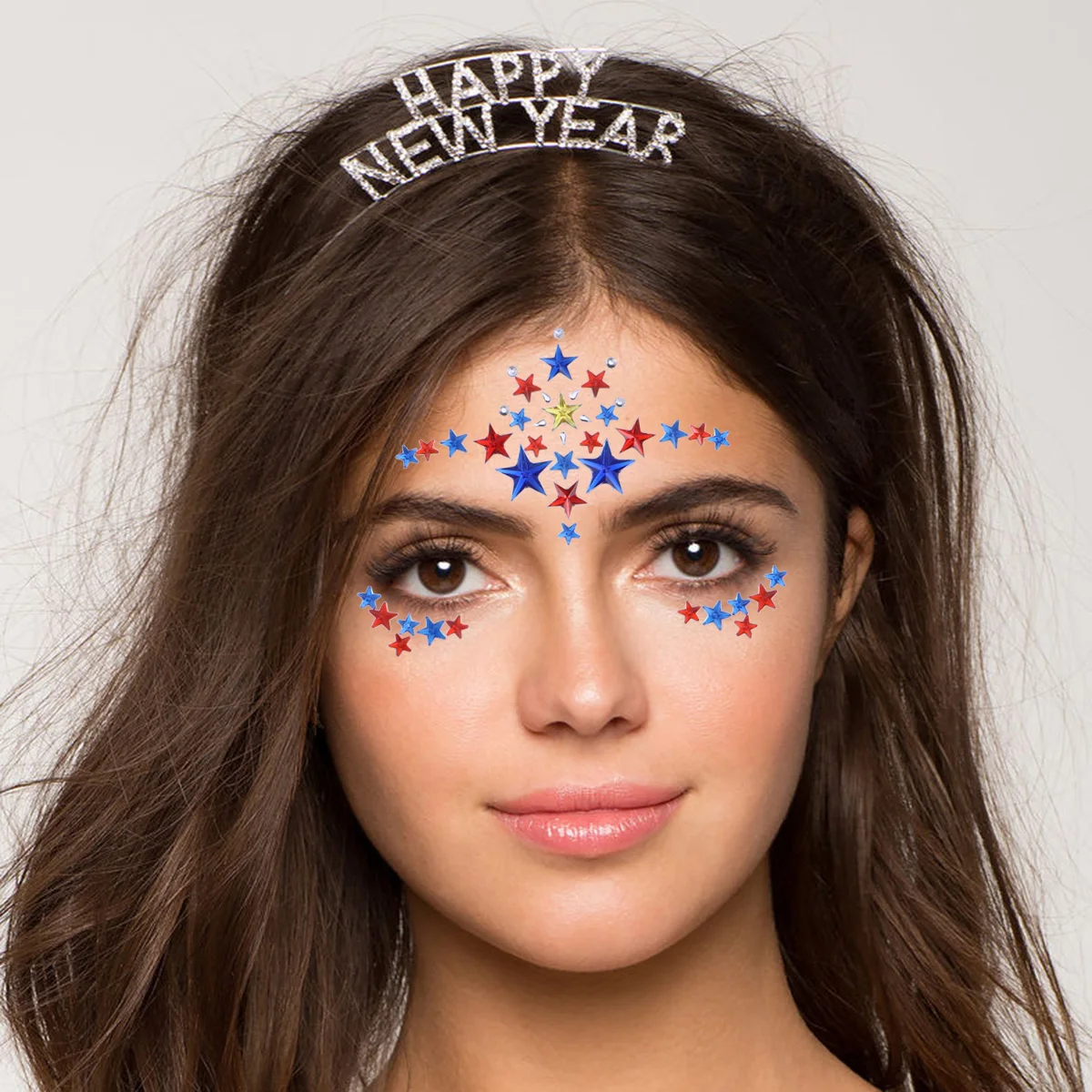 

Pentagram Crystal Face Diamond Sticker Acrylic Drill Sticker Rhinestone Forehead Body Glitter Sticker for Kid Stage Decor Festiv