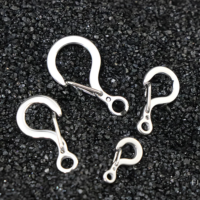 

[YU]1Pc Small Mini 12MM To 23MM 316 Stainless Steel Spring Snap Hook Quick Release Carabiner Clasp Outdoor FOB EDC Tool Key Ring