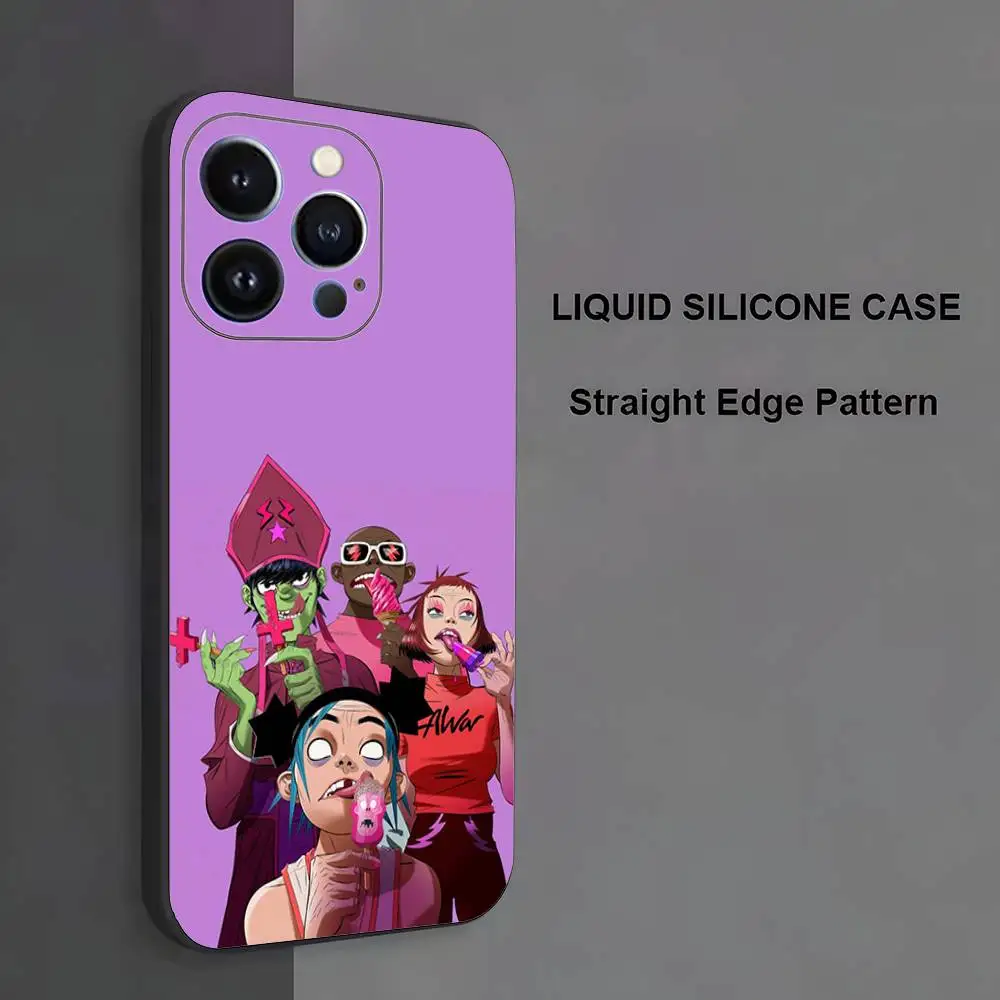 حافظة هاتف G-Gorillaz-Z لهاتف iPhone 17,16,15,14,13,12,11، Pro Max، XS، X، XR، SE، Mini، 8، 7، غطاء أسود من السيليكون الناعم #3