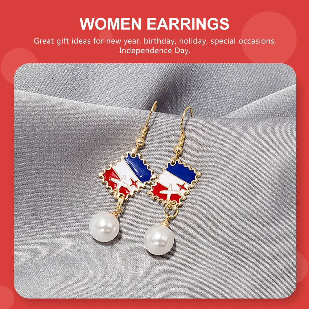 

Independence Day Earrings Alloy Pendants Creative Shape Design Fashion Lady Party Jewelry Decorative Ear Danglers Unique