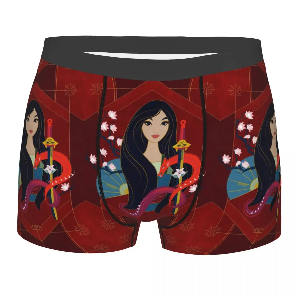 

Модные боксеры принцессы Мулан на заказ, шорты, мужские трусы, удобные трусы, нижнее белье