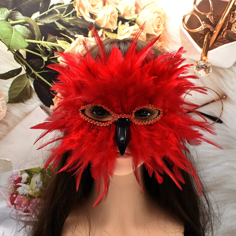 Bird Beak Eagle Mask Cosplay Animal Owl Feather Gothic Women Masks Masqueade Halloween Carnival Dress Up Party Costume Props