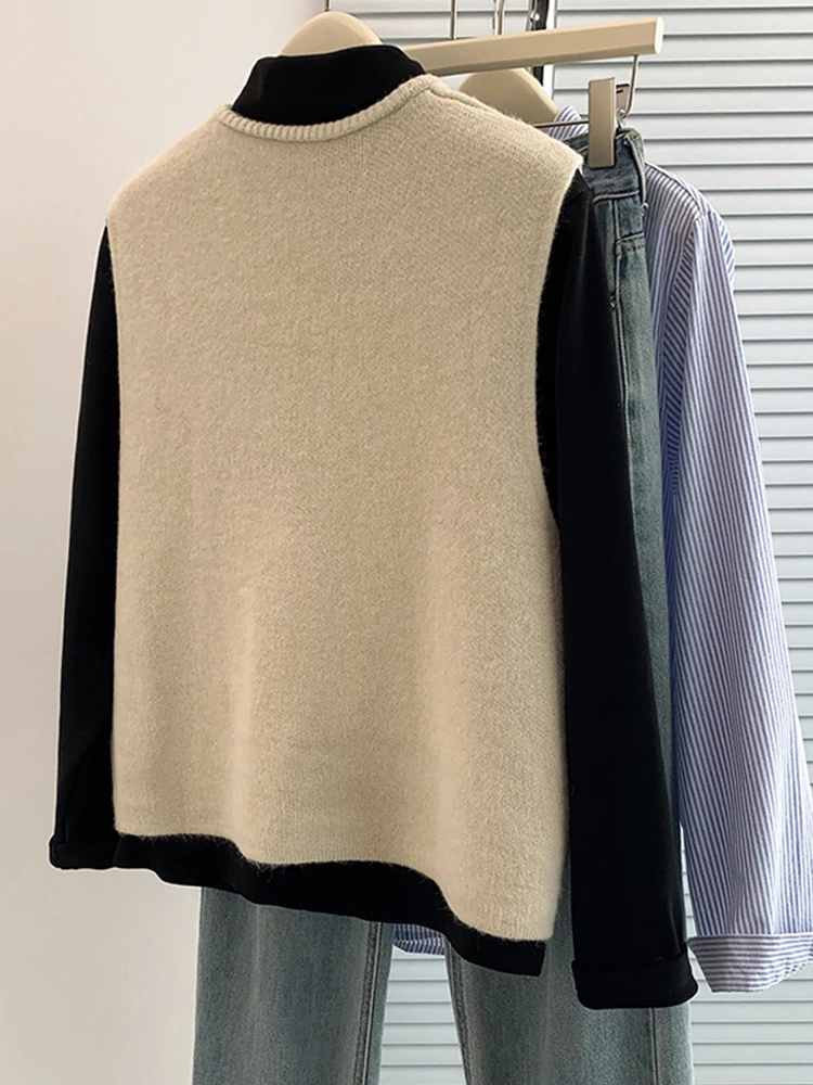 Ele Chaleco de punto Top para mujer otoño 2024 suave Sle capas pequeño botón dorado hombrera irt Commute Sle redondo Ne