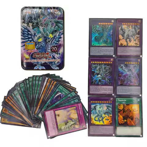 Yu-Gi-Oh Deck 831 BLUE-EYES-WHITE DRAGON PACK English Holographic Golden White Dragon Duel Game Collection Card with Tin Box