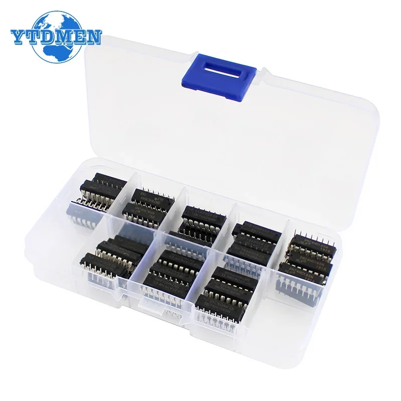 80PCS Logic IC Kit SN74HC00N SN74HC04N SN74HC08N SN74HC14N SN74HC138N SN74HC164N SN74HC165N SN74HC595N DIP-14 Integrated Circuit