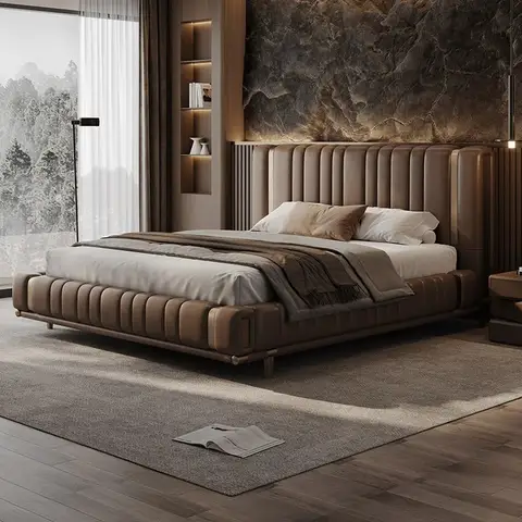 150X200 선반 더블 침대 머리판 프레임 장식 웨딩 더블 침대 퀸 현대 Letto Matrimoniale 침실 가구