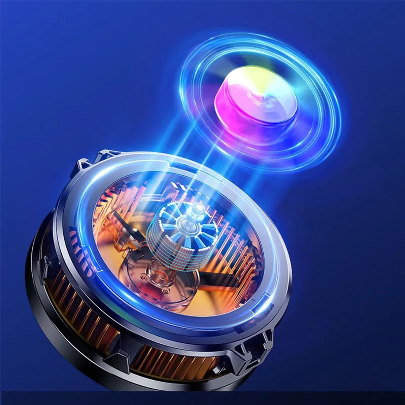 Radiador do refrigerador do telefone móvel, 15W Refrigeração forte, FS03, Clipe magnético e rotativo, Quit Iluminação 7 cores