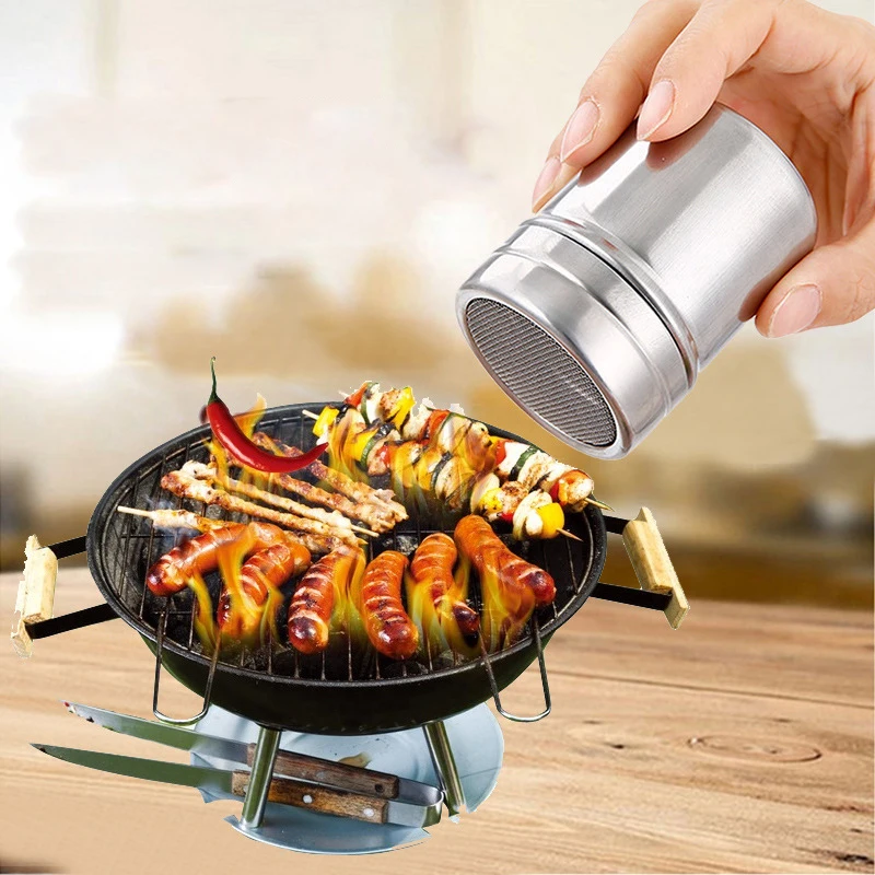 HOT Stainless Steel Chocolate Shaker Cocoa Flour Icing Sugar Powder Coffee Sifter Lid Shaker Cooking Tools Coffee Accessories