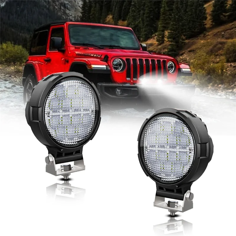

Round LED Diffused Light Pods, 2PCS 4 Inch 140W LED Off Road LED Work Lights Ditch Light Fog Lamp Waterproof ATV Lights
