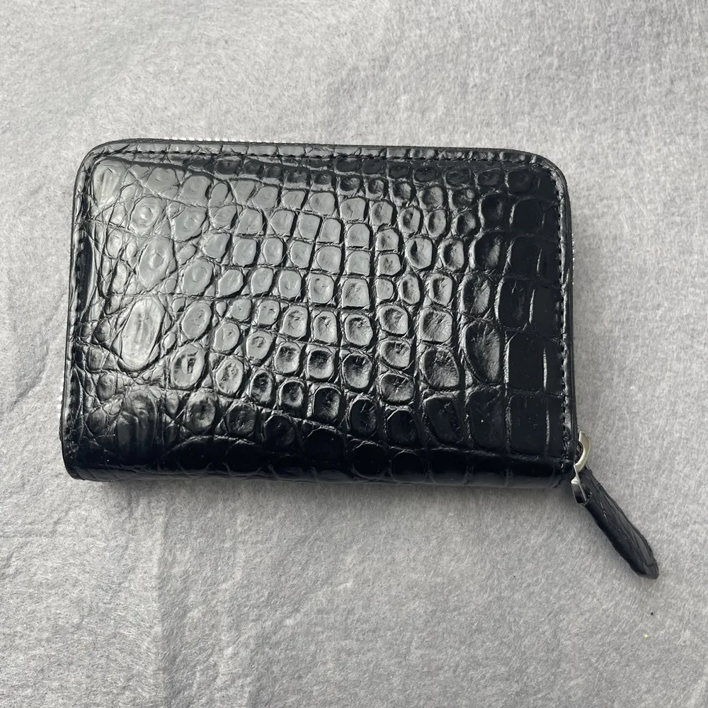 2026 New Designer Authentic Crocodile Belly Leather Men's Wallet Card Bag Real Crocodile Leather Women's Coin Purse Card Cover