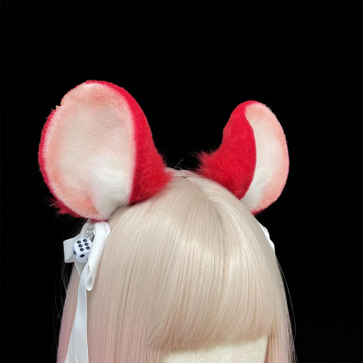 ที่คาดผมหูหนูสีแดง งานแฮนด์เมด สำหรับคอสเพลย์ ปาร์ตี้ฮาโลวีน คริสต์มาส เกม หรืองานเลี้ยงต่างๆ สไตล์โลลิต้า