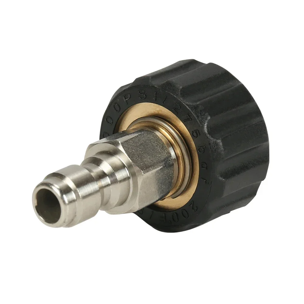 Hogedrukreiniger Auto Wasmachine Messing Connector Adapter M22 Vrouwelijke Pin 14mm + 1/4 "Quick Disconnect Plug