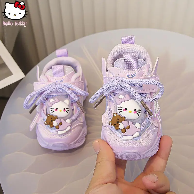Anime dessin animé fille papa chaussures Hello Kitty respirant Kawaii polyvalent semelle souple baskets Sanrio printemps et automne nouvelle mode