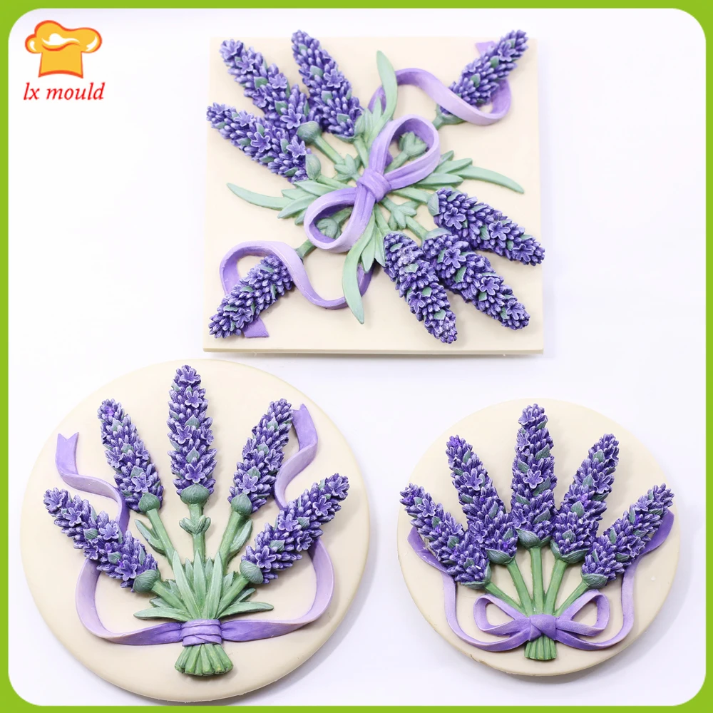 Lavender Silicone Fondant Cake Topper Mold Wax Soap Aromatherapy Plaster Mould Chocolate Sugarcraft Cake Decorating Baking Tools