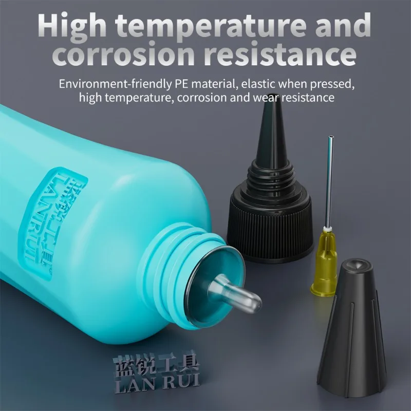 LANRUI M110 60ML/100ML Anti-static Solvent Bottle Double-cap Design Strong Sealing Stainless Steel Needle Easy To Control Dosage