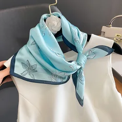 Brand Square 100% Real Silk Scarf Women Ladies Wrap Shawl Bandana Fashion Small Kerchief Foulard Female Spring Scarves hijap