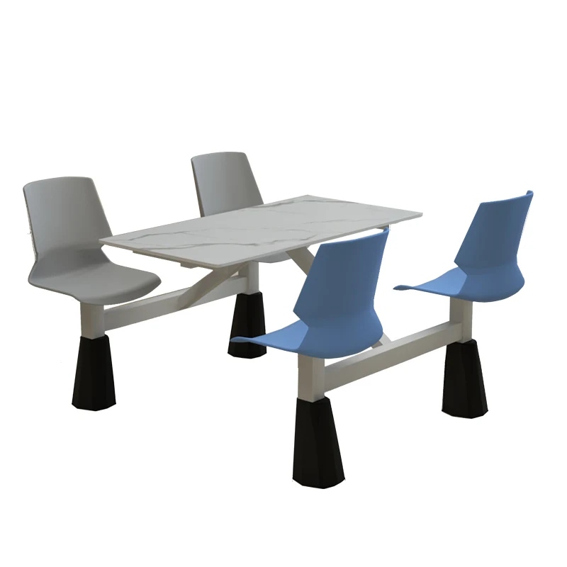 University School snack fast food restaurant factory integrated table and chair stainless steel dining table and chair