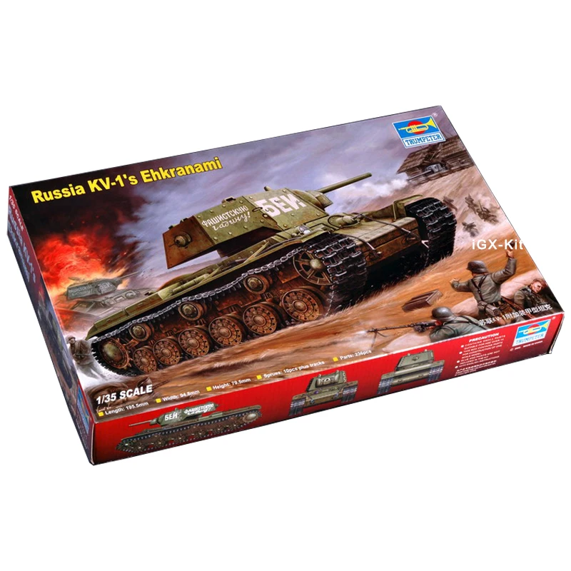 

Trumpeter 00357 1/35 Russian KV KV-1 Ehkranami Heavy Tank Child Gift Military Collection Toy Plastic Assembly Building Model Kit